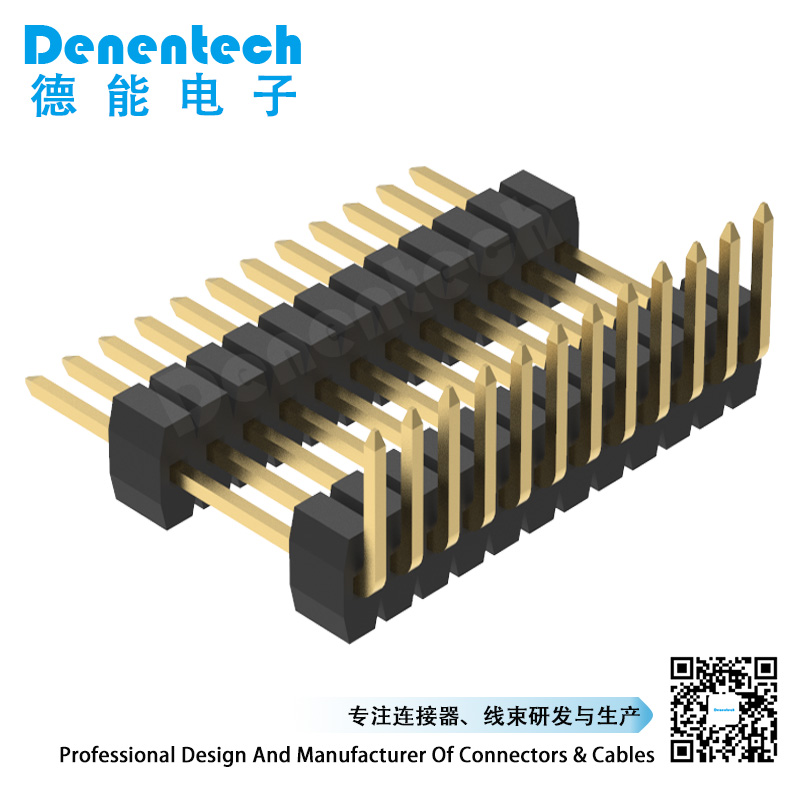 Denentech  pin header 1.0mm single row dual plasric right angle 
